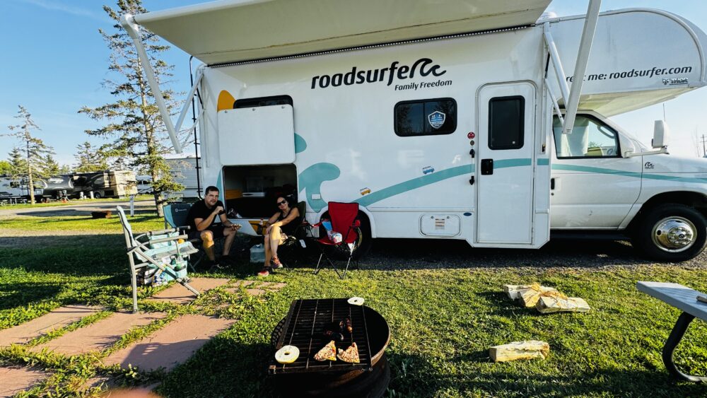 Acampados en un RV park privado de Canadá en autocaravana