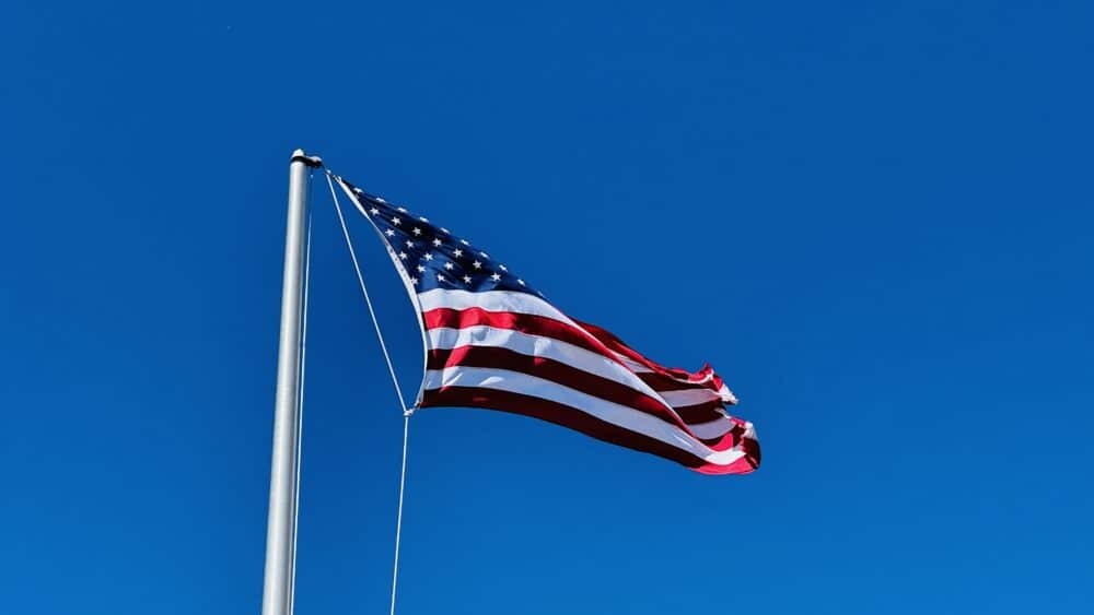 Bandera de Estados Unidos ubicada en el Visitor Center de Saint Mary