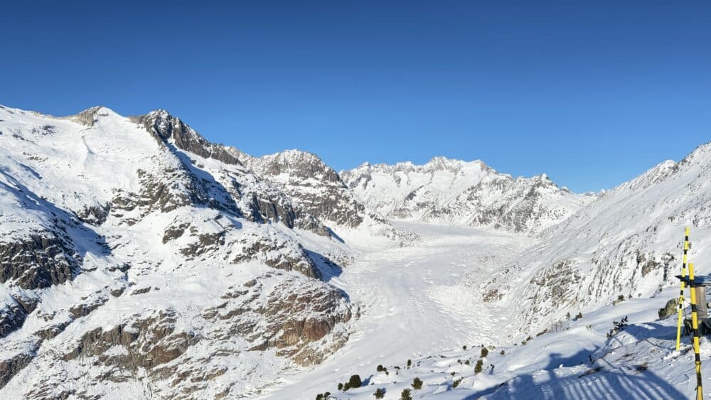 Glaciar Aletsch Arena, Patrimonio de la Humanidad por la UNESCO y el más grande de Europa con 20 km de largo