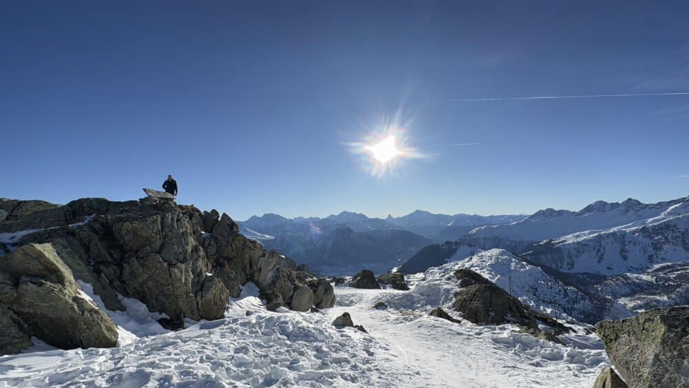 Mirador de Bettmerhorn, donde llegamos a veer el Zermatt a parte del glaciar Aletsch Arena